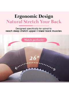 AROAQ Back Stretcher, Lower Back Pain Relief Treatment Stretcher, Multi-level Adjustable Back Cracker Lumbar Spine Deck Board, Portable And Compact Spine Board For Lower Back Pain Relief, (Pink)  - Image 4