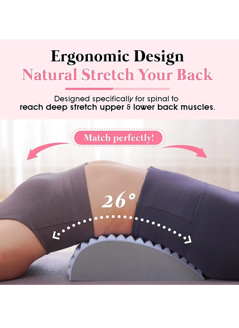 Back Stretcher, Lower Back Pain Relief Treatment Stretcher, Multi-level Adjustable Back Cracker Lumbar Spine Deck Board, Portable And Compact Spine Board For Lower Back Pain Relief, (Pink)