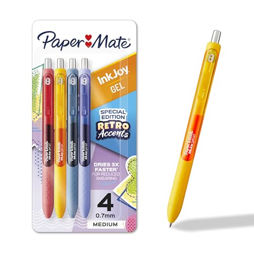 Paper Mate InkJoy Gel Pens Retro Accent Colors Medium (0.7mm) Point Retractable 4 Count - Image 1