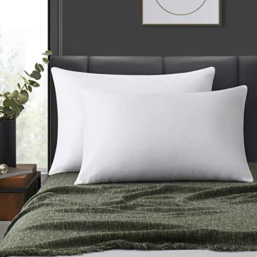 LOSAFEFE 100% Cotton Zippered Pillow Cases King Size Set of 4, Super Soft & Breathable Pillow Protectors with Zipper, White Pillow Case Covers 20x36 Inches - Image 1