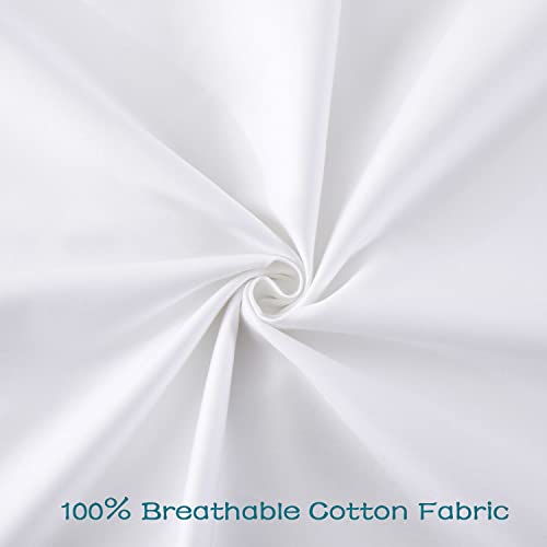 LOSAFEFE 100% Cotton Zippered Pillow Cases King Size Set of 4, Super Soft & Breathable Pillow Protectors with Zipper, White Pillow Case Covers 20x36 Inches - Image 4