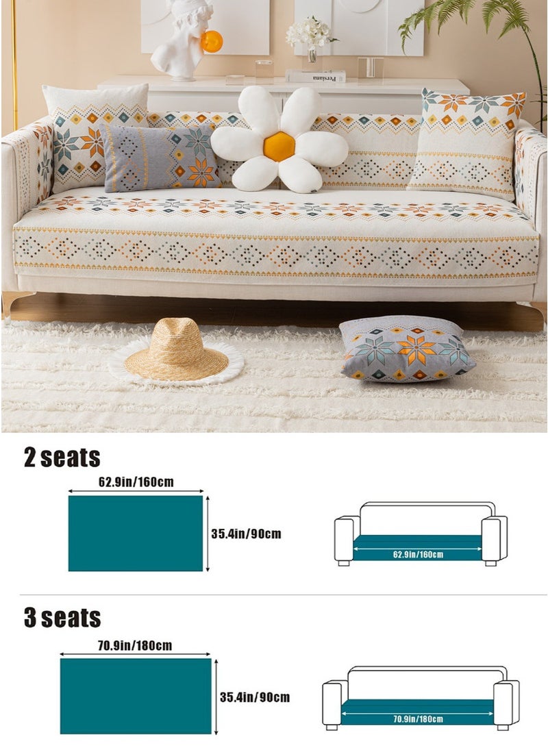 VUCATIN 90x160cm Light Luxury Bohemian Chenille Sofa Cover, All-Season Non-Slip Dustproof Sofa Slipcover, Cat-Scratch-Proof Furniture Protector Pad - Image 3