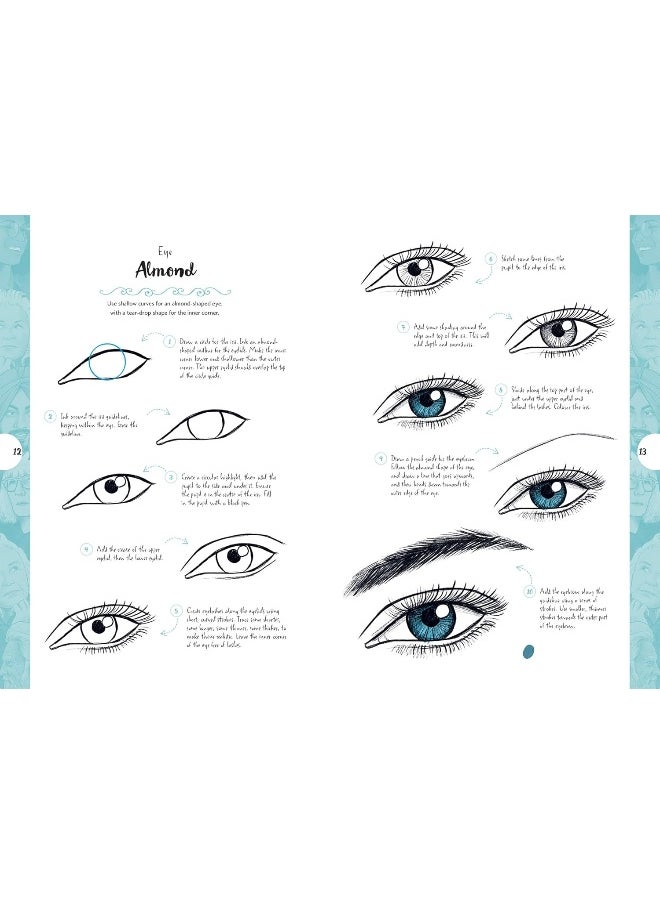 10 Step Drawing: Faces: Draw over 50 fabulous faces in 10 easy steps  - Image 5