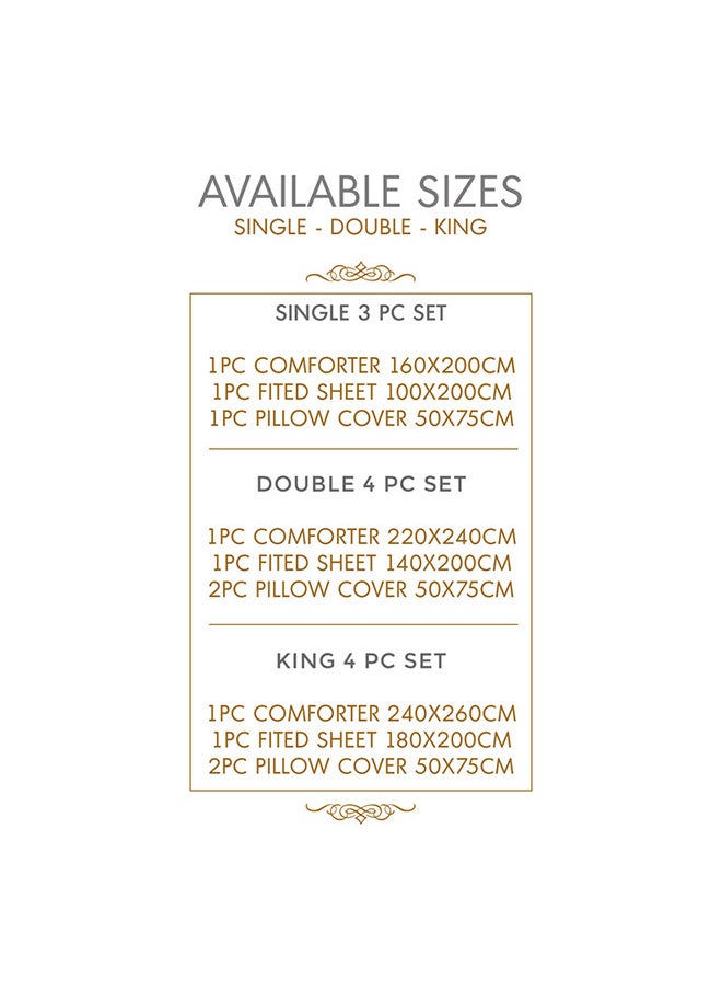 Hotel Linen Klub - Hotel Linen Klub  Reversible Down Alternative Comforter  Set -Ultra Soft Brushed Stripe Microfiber Fabric, 200GSM Soft Fibersheet Filling, Size :Double 220 x 240cm , Color: Chocolate & Cream - Image 1