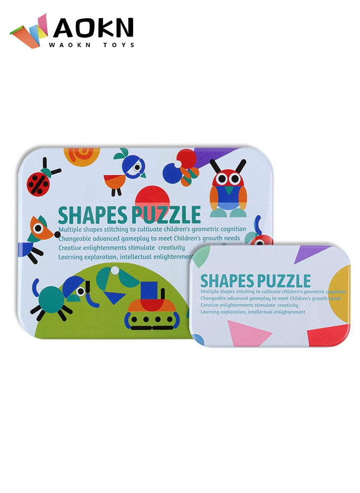 WAOKN شكل لغز كتل خشبية نمط الحيوان بانوراما اللون الفرز التراص لعبة ما قبل المدرسة مونتيسوري تعلم اللعب هدية دعابة الدماغ للطفل طفل مجموعة الحيوانات الأليفة - Image 1