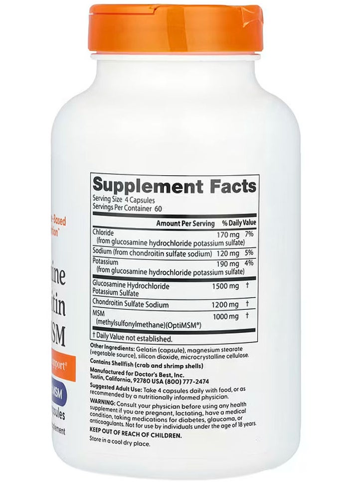 Doctor's BEST - Glucosamine Chondroitin MSM With OptiMSM - 240 Capsules - Image 1