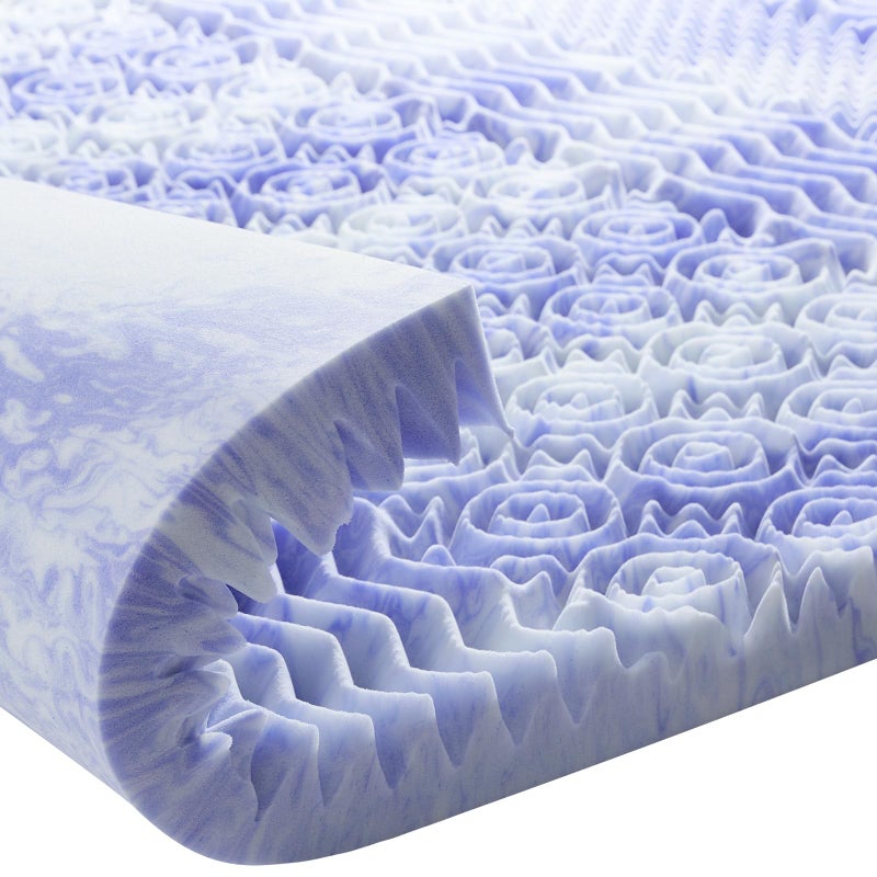 Dreamsmith 3 Inch 7Zone Queen Memory Foam Mattress Topper Cooling Gel Infused Foam Mattress Topper Queen for Pressure Relief CertiPURUS Certified