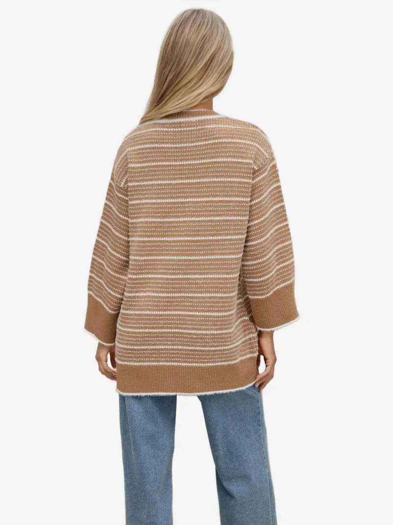 HICCUP Striped Crew Neck Sweater