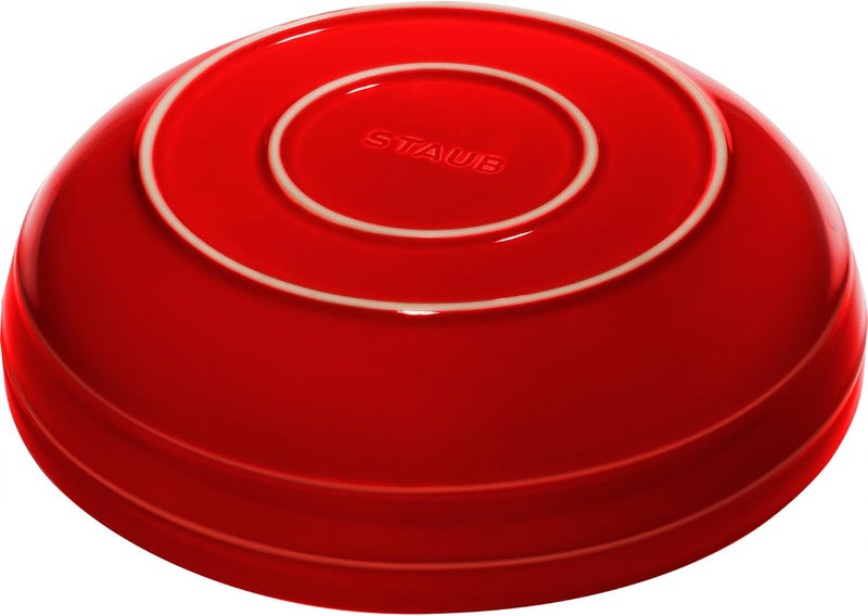 STAUB أوعية رامكينز من ستوب من الخزف 115 بوصة وعاء تقديم ضحل باللون الكرز - Image 3