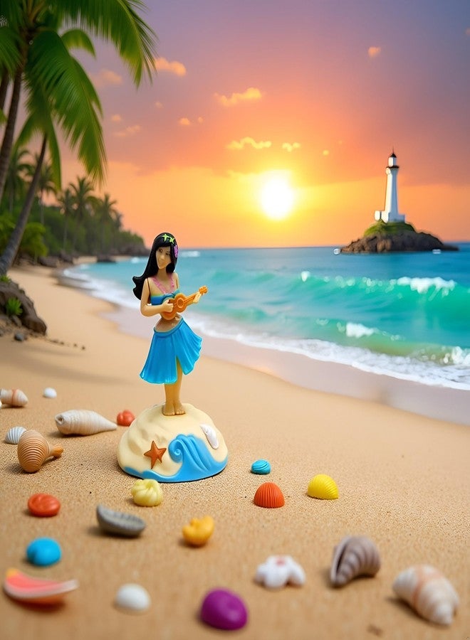 PurYupearl Blue Solar Powered Dancing Figures Decoration - Solar Shaking Head Ornaments Hula Girl - Solar Powered Car Dashboard Interior Decoration Desktop Ornaments Shaking Head Figure Toy ，Decoration - Image 4