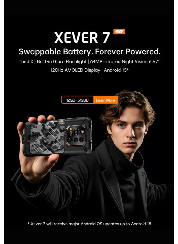 أوليفون رغوان Xever 7 5G AI متين 12GB RAM+ 512GB تخزين | 6.67 بوصة 120Hz AMOLED | NFC | IP68/IP69K - Image 2