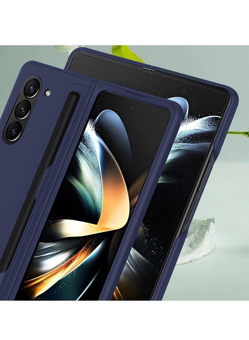 CATANES Samsung Galaxy Z Fold 5 Case with Pen Holder S-Pen included Hard Ultra Protective and Anti Shock Case Cover Blue - Image 5