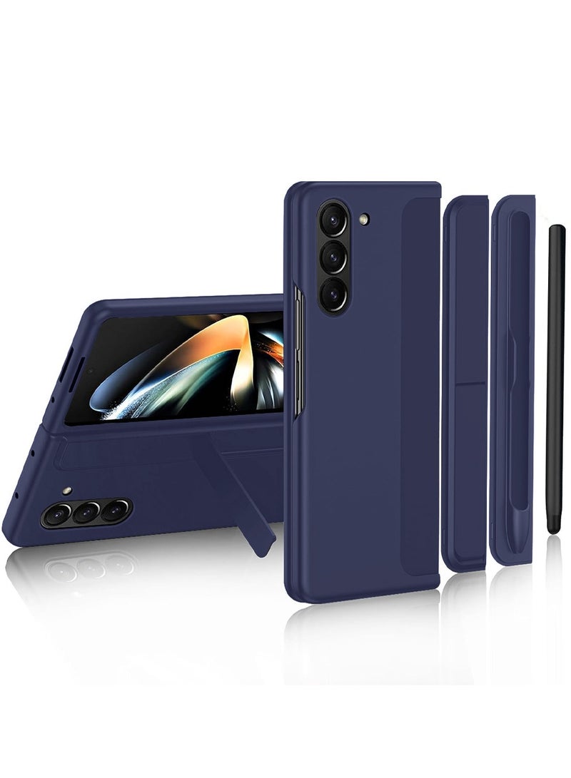 CATANES Samsung Galaxy Z Fold 5 Case with Pen Holder S-Pen included Hard Ultra Protective and Anti Shock Case Cover Blue - Image 1