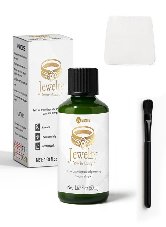 DINGSEN 50ml Jewelry Protective Coating Kit, Anti Tarnish Coating for Jewelry, Against Wear & Oxidation, Clear Protective Shield for Metals, Gemstones - Image 1
