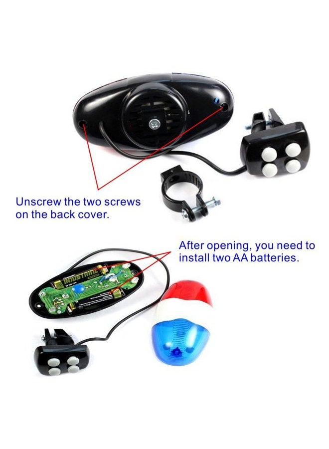 Optimal Shop 6 Bike Bicycle Police LED Light + 4 Loud Siren Sound Trumpet Cycling Horn Bell - Image 5