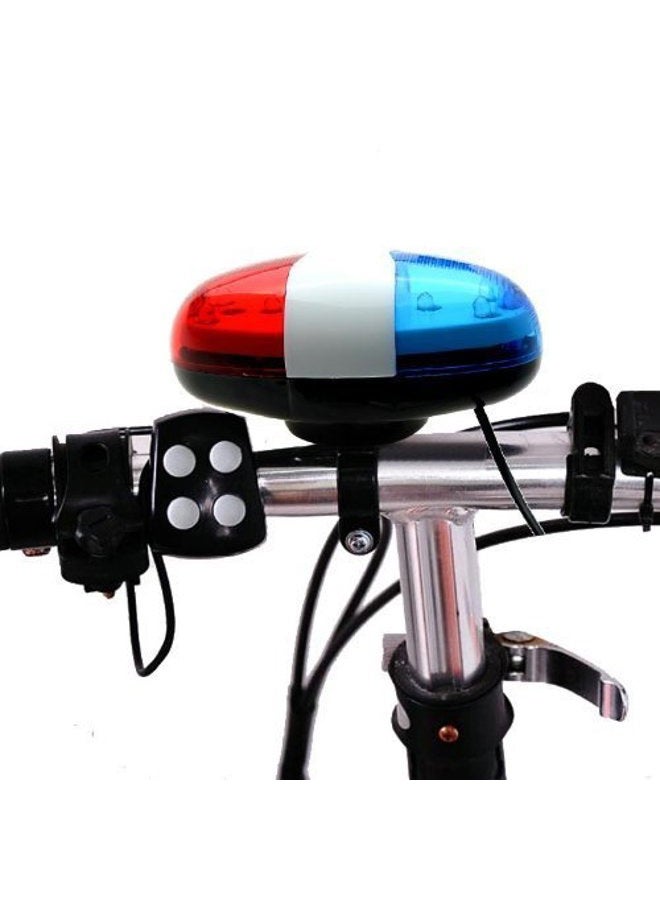 Optimal Shop 6 Bike Bicycle Police LED Light + 4 Loud Siren Sound Trumpet Cycling Horn Bell - Image 1