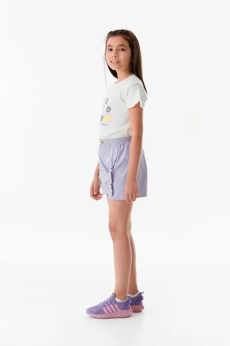 FullaModa Polka Dot Girls' Shorts with Elastic Waist