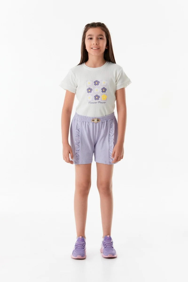 FullaModa Polka Dot Girls' Shorts with Elastic Waist