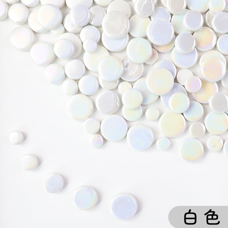 Mixed Size Flat Magic Color Round Small Jade Mosaic Diy Creative Handmade Material Jigsaw Puzzle Bulk - Image 1