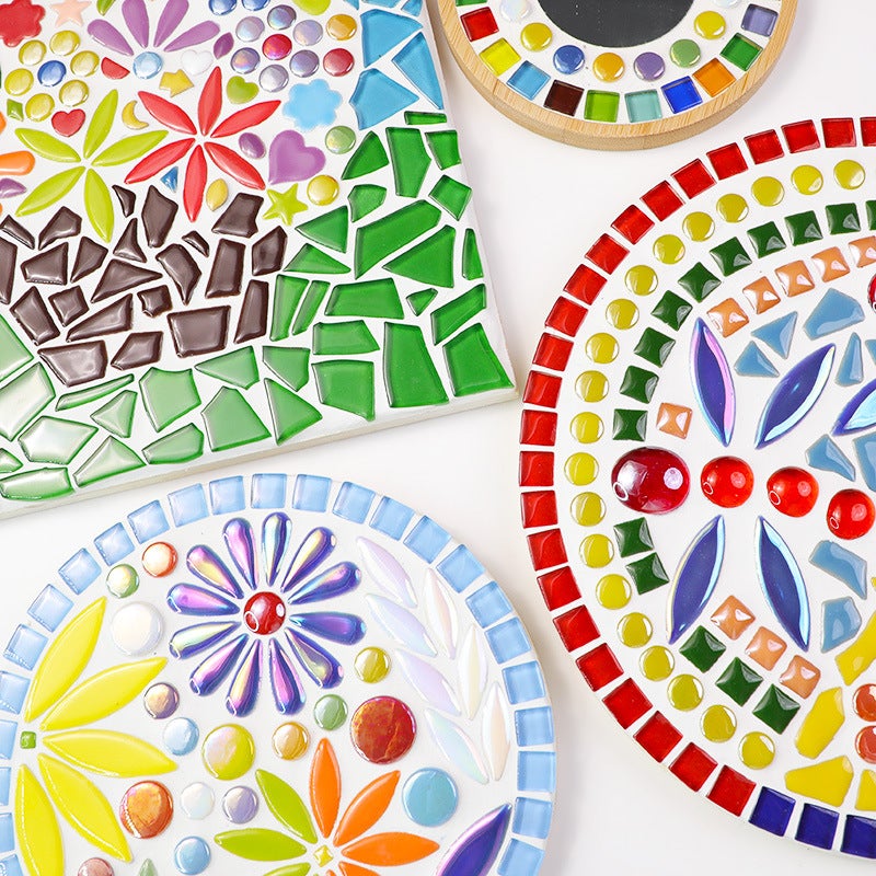 Mixed Size Flat Magic Color Round Small Jade Mosaic Diy Creative Handmade Material Jigsaw Puzzle Bulk - Image 3