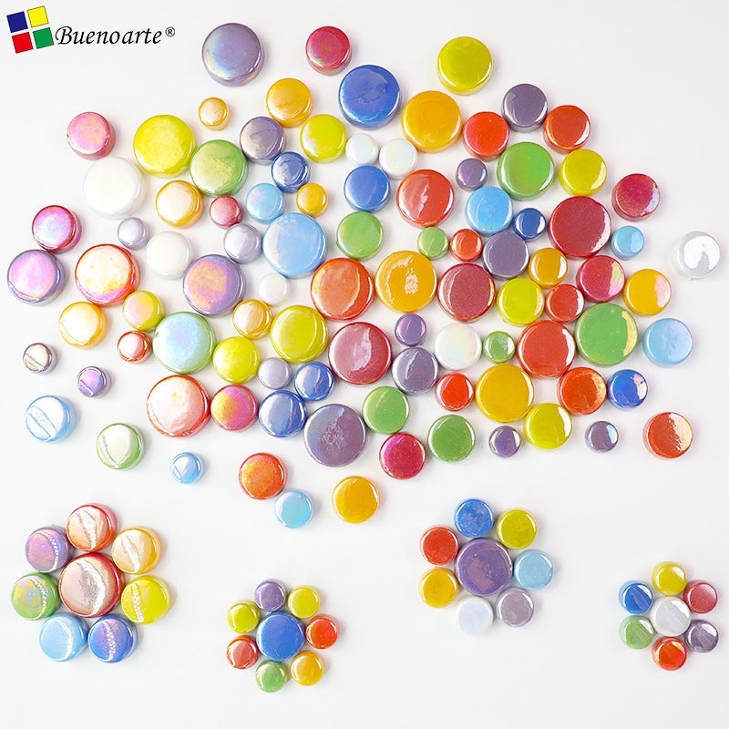 Mixed Size Flat Magic Color Round Small Jade Mosaic Diy Creative Handmade Material Jigsaw Puzzle Bulk - Image 4