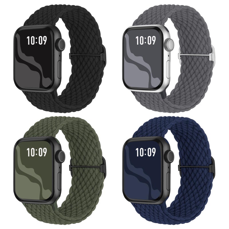 Suitisbest Braided Stretchy Solo Loop Compatible for Apple Watch Band 38mm 40mm 41mm 42mm 44mm 45mm 46mm 49mm for Women Men, Nylon Elastic Straps Wristbands for iWatch Series 11/10 9 8 7 6 5 4 3 SE/Ultra 3 2 1 - Image 1