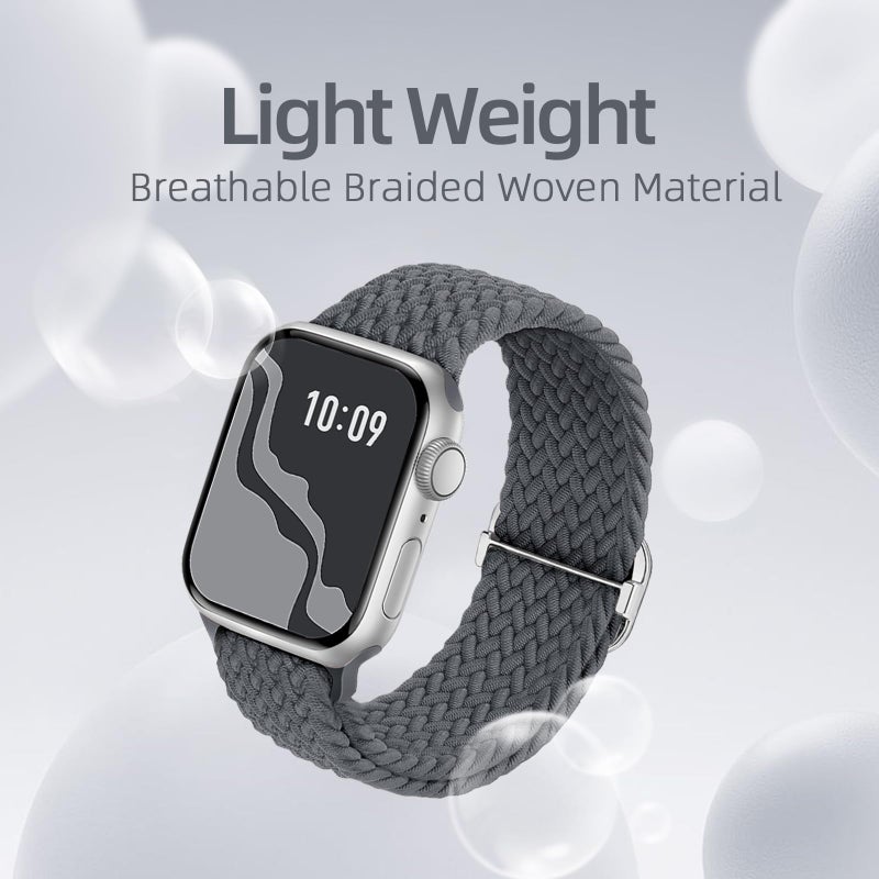 Suitisbest Braided Stretchy Solo Loop Compatible for Apple Watch Band 38mm 40mm 41mm 42mm 44mm 45mm 46mm 49mm for Women Men, Nylon Elastic Straps Wristbands for iWatch Series 11/10 9 8 7 6 5 4 3 SE/Ultra 3 2 1 - Image 4