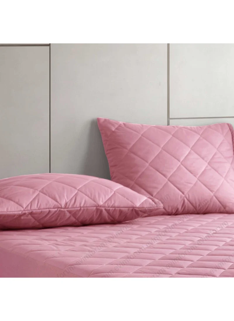 Formeya Pamukkale Colorful Mattresses Pink 100% Cotton Quilted Pillow Protector Mattresses
