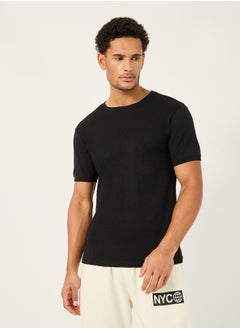 Solid Interlock Cotton Regular Fit T-Shirt