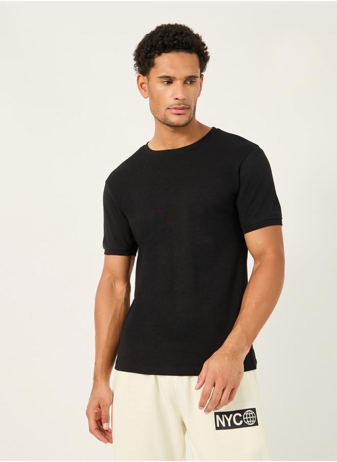 Styli - Solid Interlock Cotton Regular Fit T-Shirt - Image 1