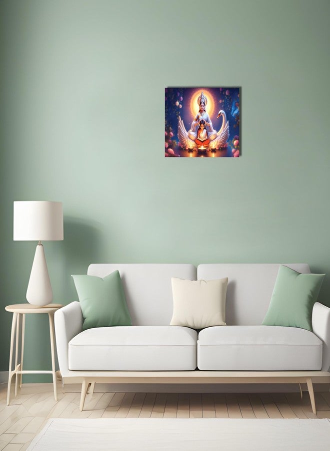 ANAADI ملصق صور Anaadi Maa Saraswati بدون إطار لتزيين المنزل والمكتب (12x18 بوصة) - Image 2