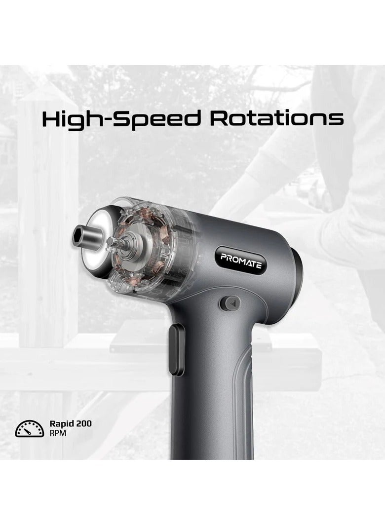 PROMATE 36-Pieces Wireless Electric Screwdriver Kit with LED Fill Light - Image 3