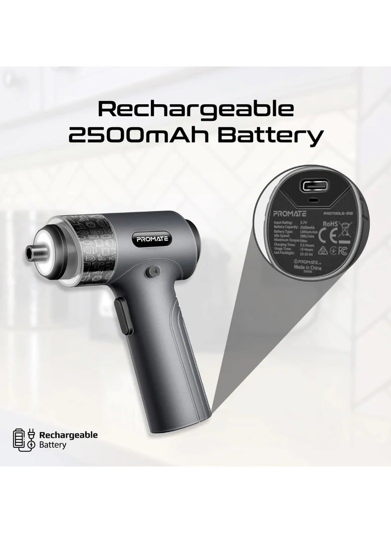PROMATE 36-Pieces Wireless Electric Screwdriver Kit with LED Fill Light - Image 5
