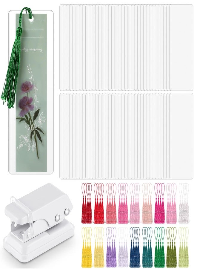 Fuyoooo 601 Pcs DIY Bookmark Making Kit 2.36 x 6.3 Inches Bookmark Laminating Pouches 5 Mil Hot Laminator Sleeves with Rainbow Tassels and Puncher Fit Most Pouch Laminating Machines - Image 1