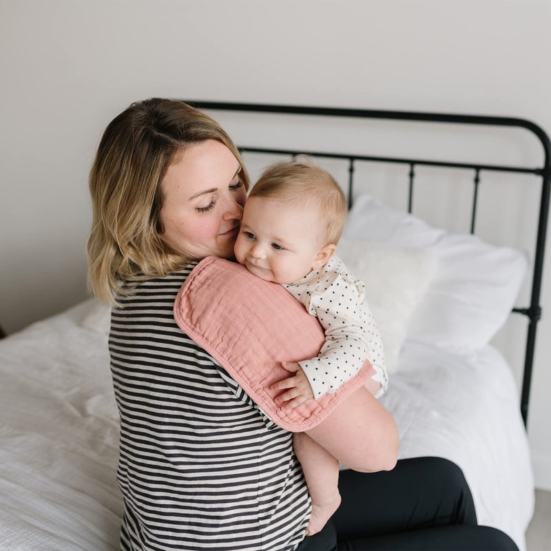 Natemia مناديل استحمام ناتيميا من موسلين للمواليد الجدد - مناديل فاخرة للأطفال، فائقة الامتصاص وناعمة للغاية مصنوعة من الرايون من الخيزران، 6 طبقات من مناديل الاستحمام للبنات والأولاد، مجموعة مكونة من 5 قطع - Image 4