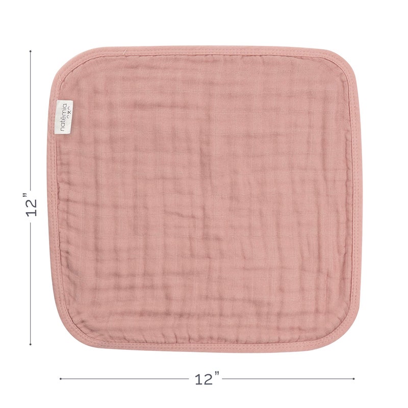 Natemia مناديل استحمام ناتيميا من موسلين للمواليد الجدد - مناديل فاخرة للأطفال، فائقة الامتصاص وناعمة للغاية مصنوعة من الرايون من الخيزران، 6 طبقات من مناديل الاستحمام للبنات والأولاد، مجموعة مكونة من 5 قطع - Image 2