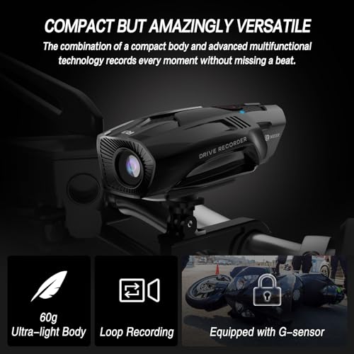 TNICER Motorcycle Helmet Camera, R3 Bike Video Camera,1080P Sports Action Camera, 120° Wide Angle Camcorder, IP67 Waterproof Dash Cam with 3 Types of Installation and 32G Card - Image 4