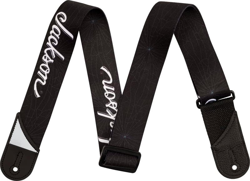 Jackson Jackson White Logo Strap Guitar Accessories Black 2in - Image 1