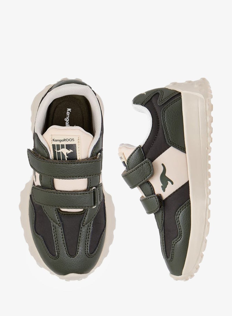 kangaROOS Boys' Panelled Sneakers with Hook and Loop Closure - Image 3