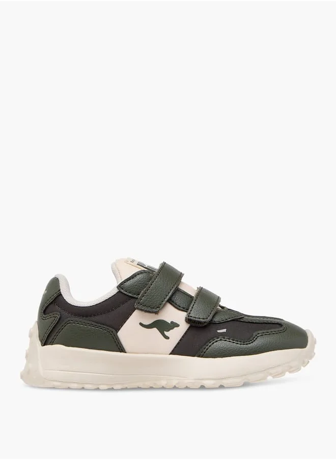 كانغاروس Boys' Panelled Sneakers with Hook and Loop Closure