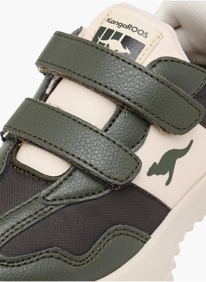 كانغاروس Boys' Panelled Sneakers with Hook and Loop Closure