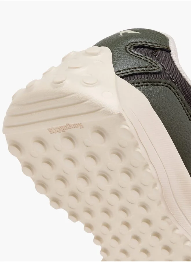 كانغاروس Boys' Panelled Sneakers with Hook and Loop Closure