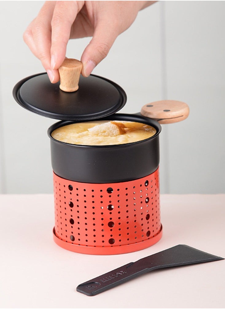 Generic Cheese Raclette Fondue Pot Table Grill Cheese Ice Cream Chocolate Melting Hotpot Porcelain DIY Fondue Set Butter Melter Warmer  - Image 1