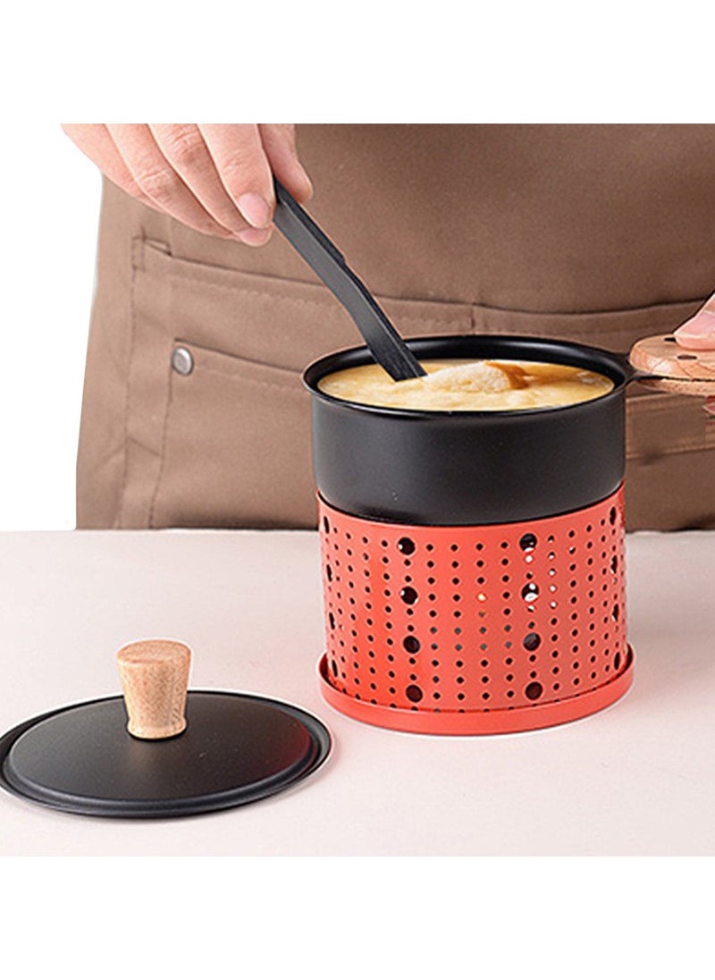 Generic Cheese Raclette Fondue Pot Table Grill Cheese Ice Cream Chocolate Melting Hotpot Porcelain DIY Fondue Set Butter Melter Warmer  - Image 4