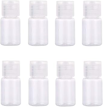 UPSTORE 24 Pcs 017oz5ml Clear Plastic Empty Bottles Refillable Travel Containers with Flip Cap Toiletry Bottles Cosmetic Sample Bottles for Shampoo Body Wash Lotion Cream Toner Essential Oil - Image 1