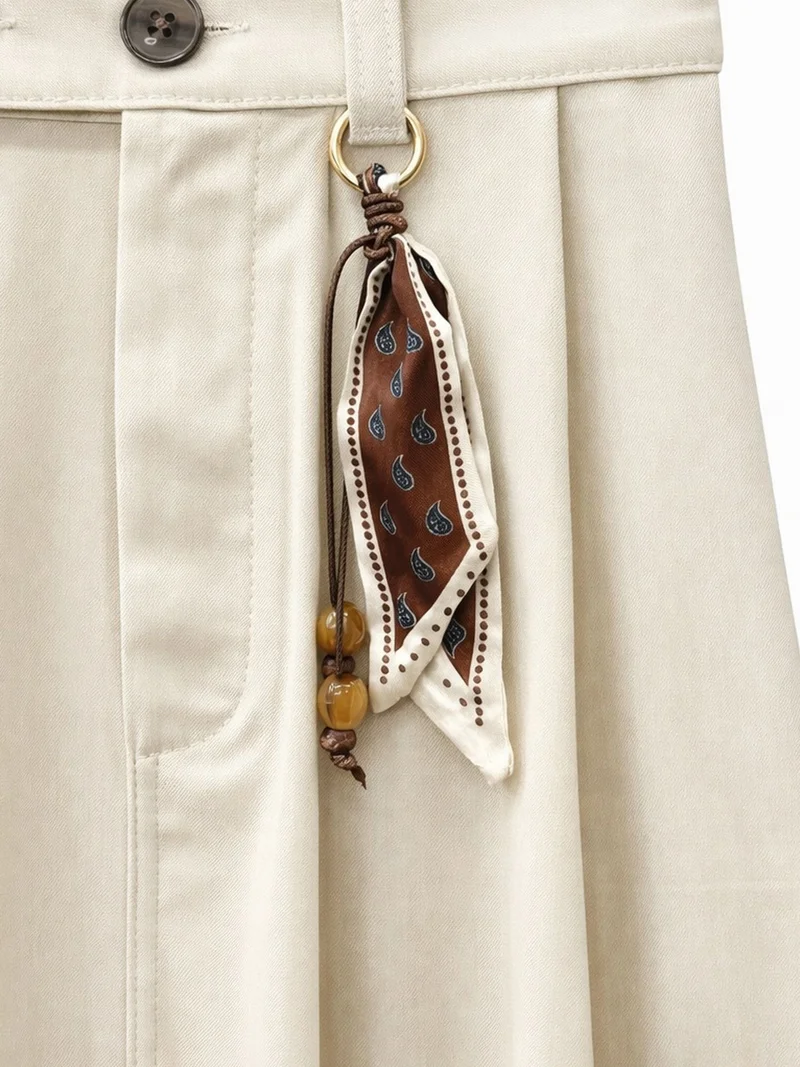 ميكسراي MIXRAY High Waist A-Line Midi Skirt with Accessories