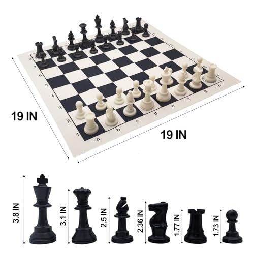 HOLYKING 19 Tournament Cloth Chess Board Set Portable Travel Pocket Chess Game Set Roll Up Combination Beginner Chess Set for Kids and Adults - Image 5