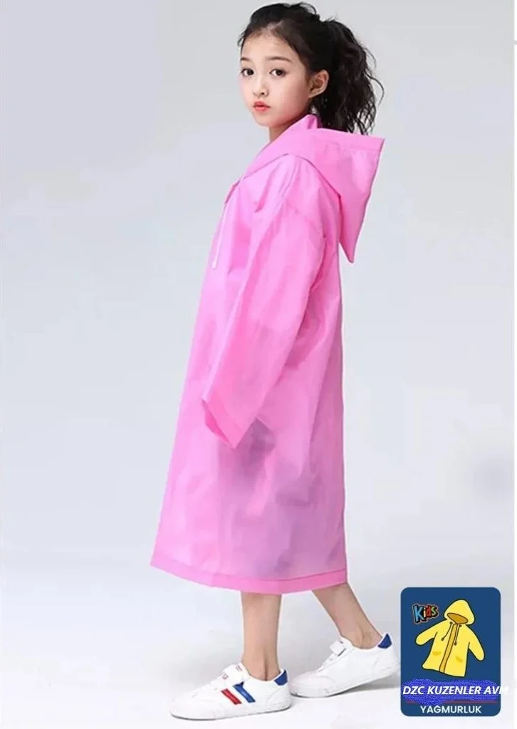 دي زي سي كوزنلر أفم Dzc Cousins ​​Avm Girl Boy Raincoat Hooded Eva Raincoat Windbreaker Pink
