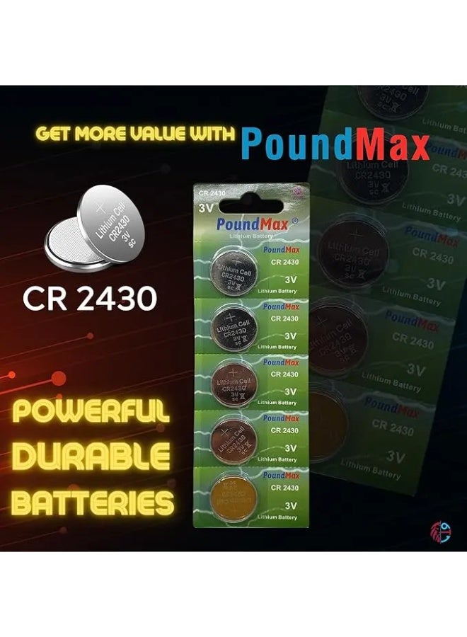 PoundMax 5 x 2430 CR2430 DL2430 3V Lithium Coin Cell Batteries - Image 4