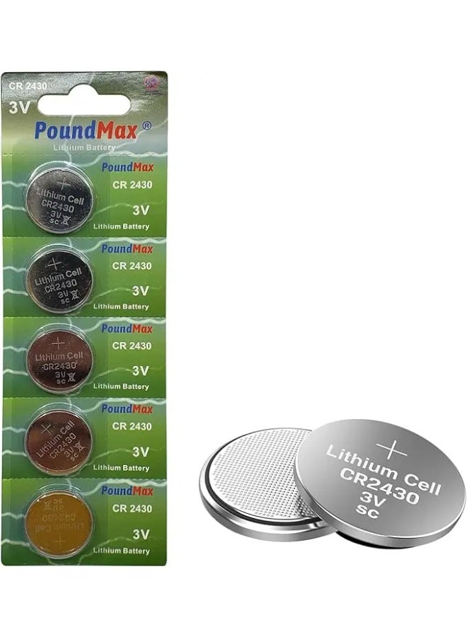 PoundMax 5 x 2430 CR2430 DL2430 3V Lithium Coin Cell Batteries - Image 1
